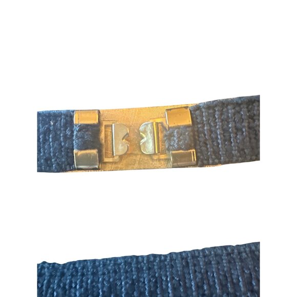 Vintage Handmade Black Belt With Peacock Enamel Buckle - Picture 4 of 4